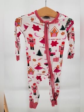 Christmas Nutcracker Bamboo Pajamas Open Feet 12-18M